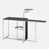 Eileen Gray, Rivoli table, 1928 / 1993, chrome-plated steel, lacquered wood, chrome-plated brass