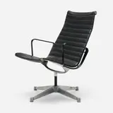 Charles and Ray Eames, Aluminum Group lounge chair, aluminum, enameled aluminum and steel, vinyl upholstery