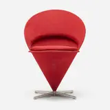 Verner Panton, Cone chair, 1958, upholstery, stainless steel, plastic