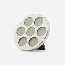 Picture frame by Gabriella Crespi, 1965, chrome-plated brass, glass, sold Sep 2024