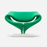 Pierre Paulin, Ribbon chair, 1965, upholstery, lacquered wood