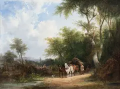 Snr. William Shayer, Wooded Landscape with a Logger