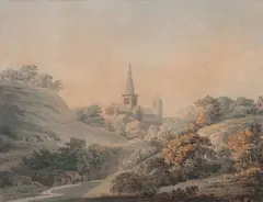 Hugh William Williams, Glasgow Cathedral, watercolour and ink