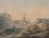 Hugh William Williams, Glasgow Cathedral, watercolour and ink
