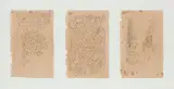Three Studies by Eduardo Paolozzi, one inscribed, pen on brown paper, each 17.5 x 11.5 cm. (6.5 x 4.5 in.) (3), offered Feb 2016