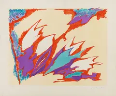 Giulio Turcato, Senza titolo, lithograph a colori