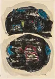 Giorgio Celiberti, Composizione, 1966, mixed media on paper applicata on canvas