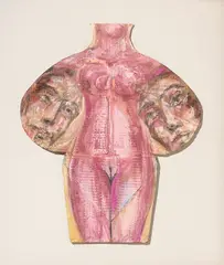 Bruno Ceccobelli, Rosa e le api, 1979, mixed media and collage on cardboard
