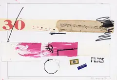 Giuseppe Chiari, Senza titolo, collage and mixed media on paper applicata on pannello
