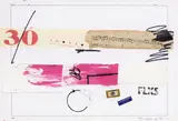 Giuseppe Chiari, Senza titolo, collage and mixed media on paper applicata on pannello
