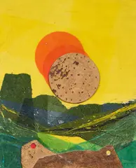 Roberto Crippa, Senza titolo, collage on panel