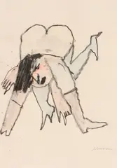 Mino Maccari, Scherzo, gouache and charcoal on paper