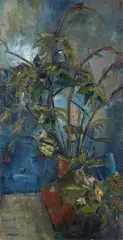 Arthur Beecher Carles, Vaso di fiori, oil on faesite