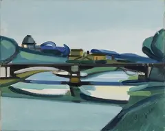 Antonio Vangelli, Ponte sul Tevere, oil on canvas