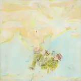 Luca Alinari, Impero finanziario e frammentario con geografia, 1969, mixed media on canvas