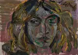 Silvio Loffredo, Volto di donna, 1977, oil on cardboard