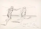 Alberto Sughi, È inseguito solo chi fugge, pencil on paper