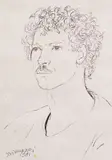 Nino Tirinnanzi, Ritratto di Aldo Busi, 1981, ink on paper