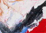 Pierluigi de Lutti, Fiume rosso, oil on canvas
