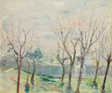 Adriano Spilimbergo, Paesaggio con alberi, 1952, oil on canvas