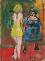 Mino Maccari, Figure, oil on canvas board