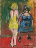 Mino Maccari, Figure, oil on canvas board
