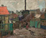 Hanns Bolz, Hinterhof in der Vorstadt (Paris), 1908, Öl auf Leinwand