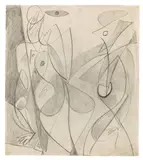 Ernst Wilhelm Nay, Paar, Um 1948, Bleistift auf Papier