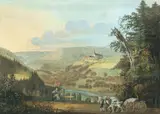 Christian Friedrich August Richter, Vier mitteldeutsche Landschaften, Um 1811, Jeweils Gouache auf Papier