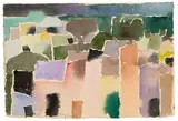 Eduard Bargheer, Häuser auf Ischia, 1965, Aquarell auf Bütten