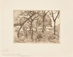 Landschaft unter Bäumen by Paula Modersohn-Becker, Um 1902, Radierung und Kaltnadel auf Japan, sold Dec 2016