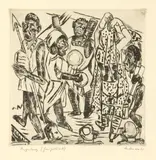 Max Beckmann, Niggertanz, 1921, Kaltnadel auf Van Gelder-Bütten