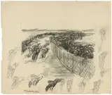 Max Liebermann, Pferderennen, 1908, Lithokreide und Bleistift auf Papier