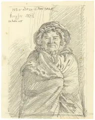Ludwig Emil Grimm, Jungfer Meil, 1825, Bleistift auf Papier