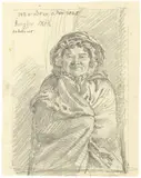 Ludwig Emil Grimm, Jungfer Meil, 1825, Bleistift auf Papier