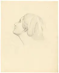 Peter Rittig, Vittoria Caldoni, nach links aufschauend. (Nach) 1817, Bleistift auf Velin (Wasserzeichen: C Brenchley 1817)