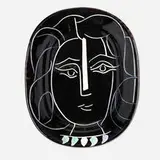 Visage de Femme plate by Pablo Picasso, 1953, glazed and partially incised earthenware with colored engobe, sold Jan 2020
