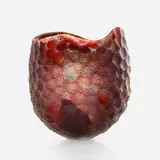 Bengala vessel by Lino Tagliapietra, 2008, hand-blown glass, murrine, battuto surface, sold Jan 2020
