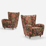 Paolo Buffa, pair of lounge chairs from the Hotel Bristol, Merano