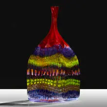 Stephen Rolfe Powell, Red Razzle Giverny, 2003, hand-blown glass murrine