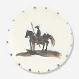 Picador plate by Pablo Picasso, 1952, glazed earthenware with oxidized paraffin decoration, sold Jan 2020