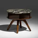 Vladimir Kagan, swivel-top side table, c. 1955 / 1980, walnut, marble