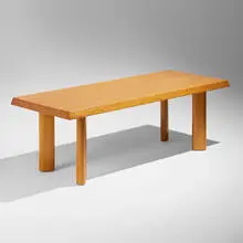 Library table by Charlotte Perriand, c. 1960, bleached mahogany, sold Sep 2024