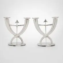 Flèche candelabra, pair by Gio Ponti, c. 1928, silver-plated metal, sold Sep 2024