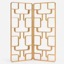 Ludvík Volák, Room divider, c. 1960, laminated birch, birch, brass