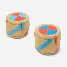 Renate Müller, Hassocks, pair, c. 1970, jute, leather