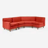 Frank Lloyd Wright, Sectional sofa, model 1575, c. 1955, upholstery, mahogany