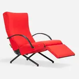 Osvaldo Borsani, P40 lounge chair, 1955, upholstery, enameled steel, rubber, brass