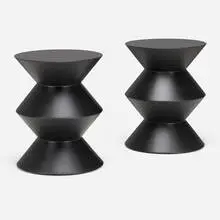 Cesar occasional tables/stools, pair by Rodolfo Dordoni, 2013, matt-lacquered Baydur 60, sold Sep 2024