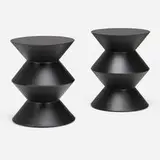 Rodolfo Dordoni, Cesar occasional tables/stools, pair, 2013, matt-lacquered Baydur 60